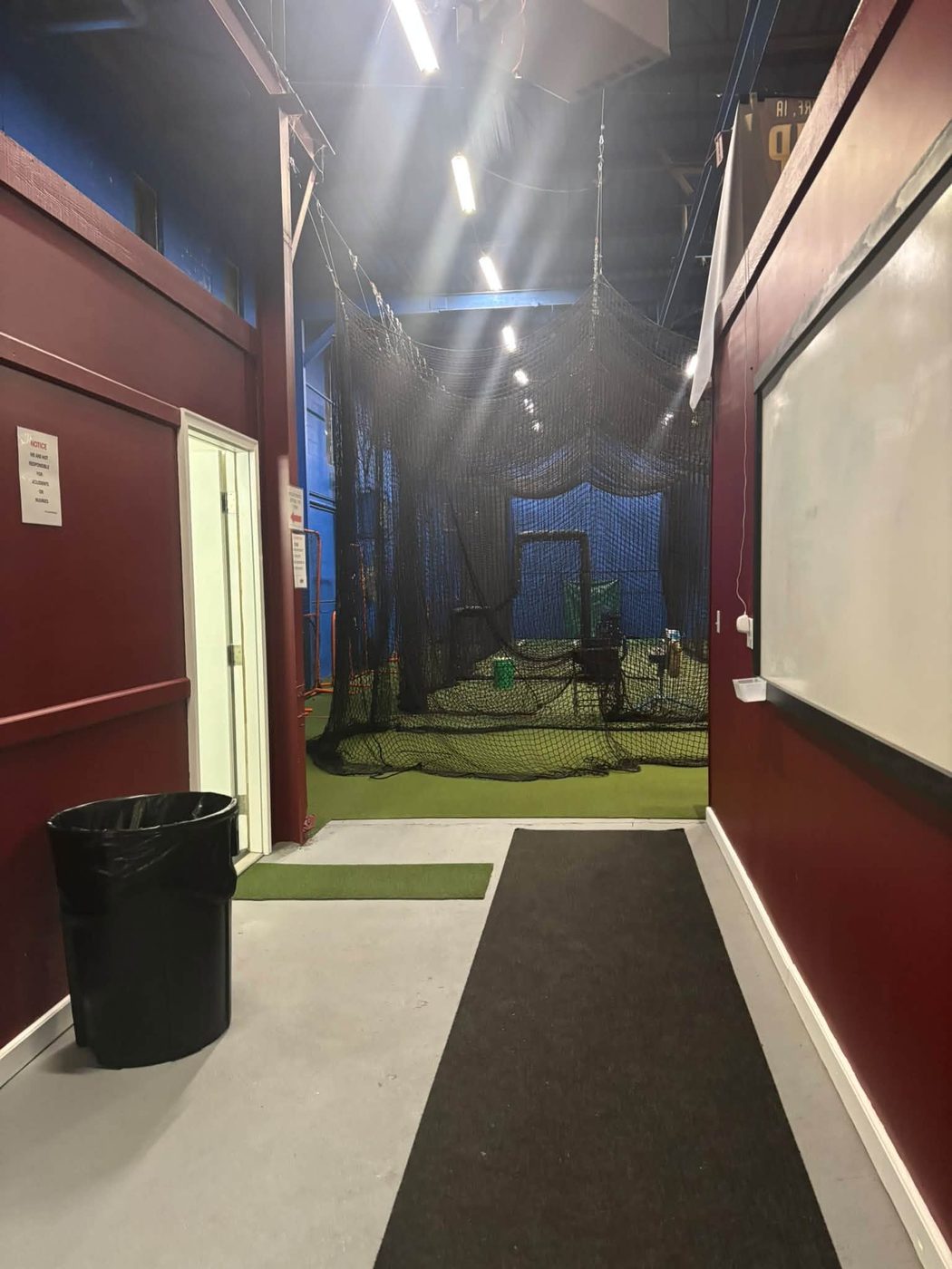 Entrance hallway to the cages